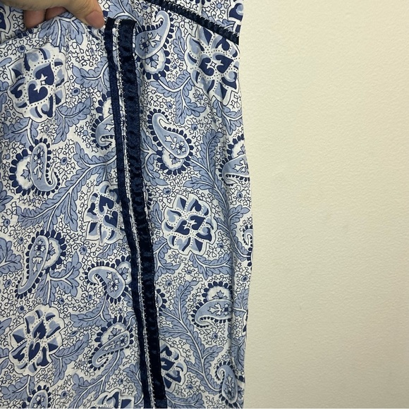 POLO JEANS RALPH LAUREN Dress 10 Cotton Paisley Floral Bandana Print Blue - Picture 8 of 9